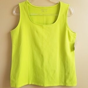 Coldwater Creek Lime Perfectly Simple Shell, XL